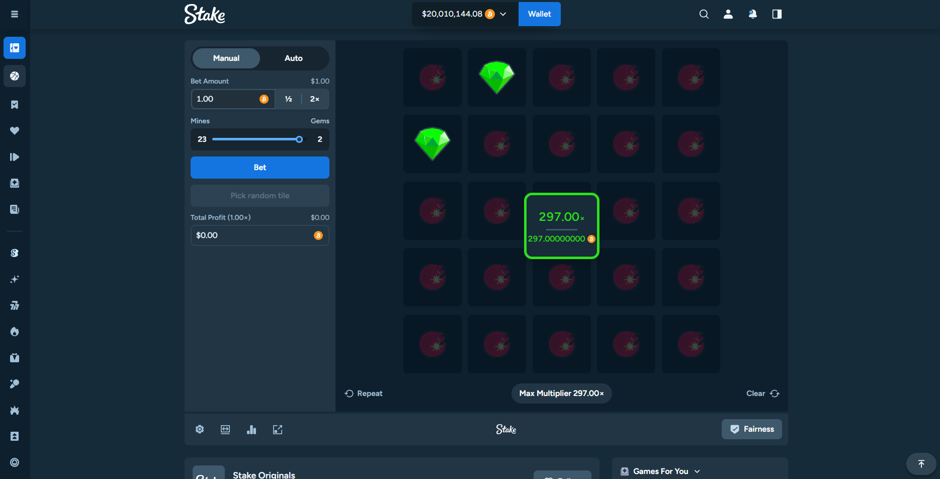 Stake Simulator, capture 4
